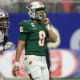 Dec 16, 2023; Atlanta, GA, USA; Florida A&M Rattlers quarterback Jeremy Moussa (8) reacts after a safety against the Howard Bison in the first half at Mercedes-Benz Stadium.